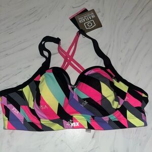 Victoria's secret sport vsx bra neon 36 b top exercise control new nwt geometric